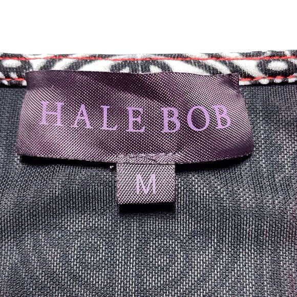 HALE BOB Paisley Jersey Shift Dress Size Medium Bohemian Long Sleeve V Neck Red - Picture 4 of 16